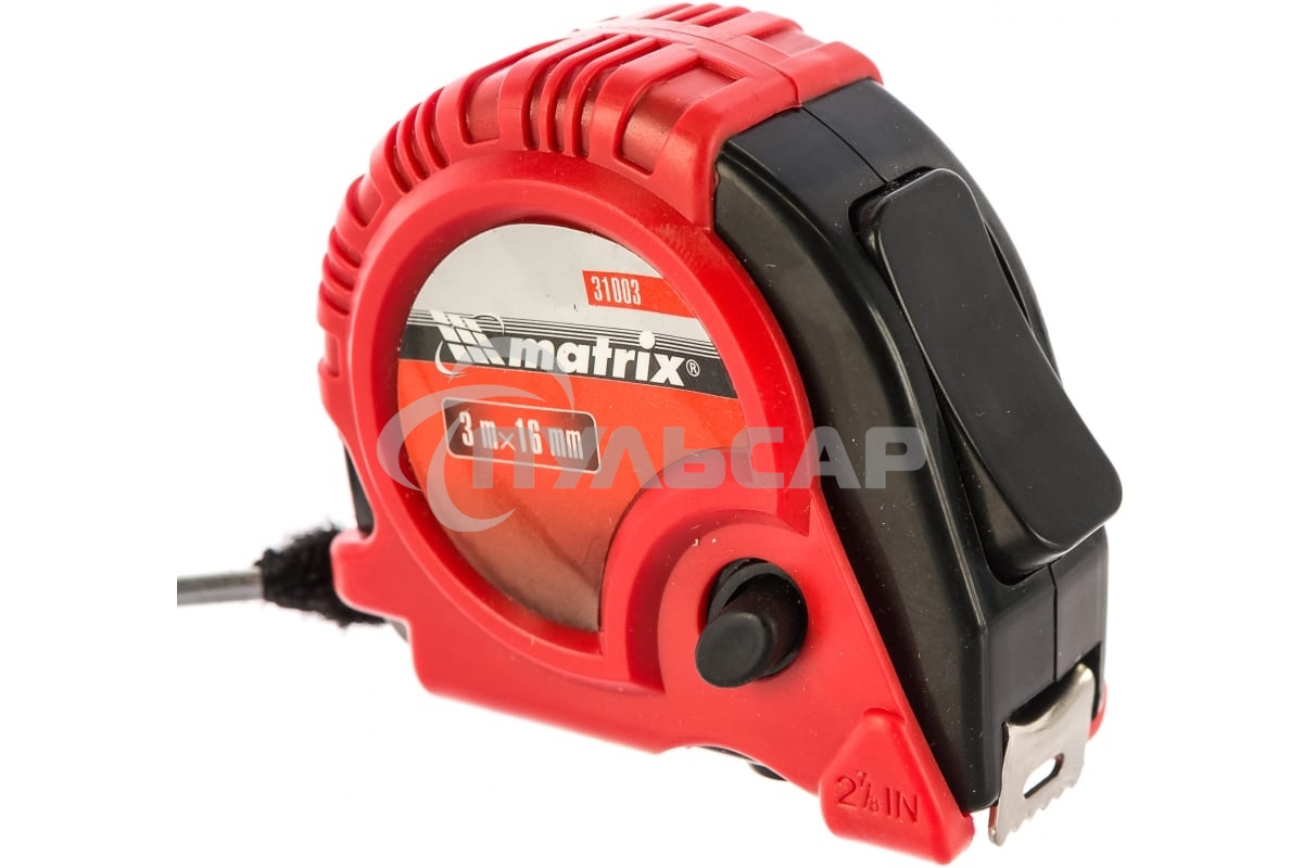 Рулетка Matrix Rubber, 3 м х 16 мм, обрезиненный корпус