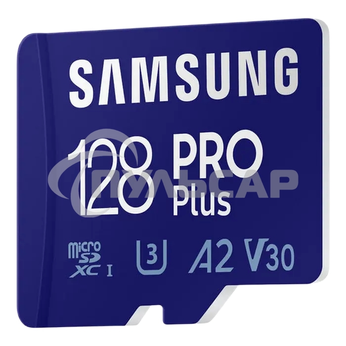 Флеш карта microSDXC 128GB Samsung PRO Plus Class 10, A2, V30, UHS-I (U3), W 130 МБ/с, R 180 МБ/с, <MB-MD128SA/KR> адаптер на SD