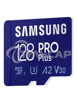 Флеш карта microSDXC 128GB Samsung PRO Plus Class 10, A2, V30, UHS-I (U3), W 130 МБ/с, R 180 МБ/с, <MB-MD128SA/KR> адаптер на SD