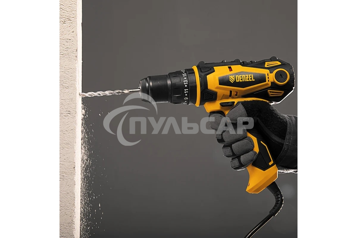 Дрель-шуруповерт Denzel ISD-300-13, Сетевая, 330Вт, Ударная
