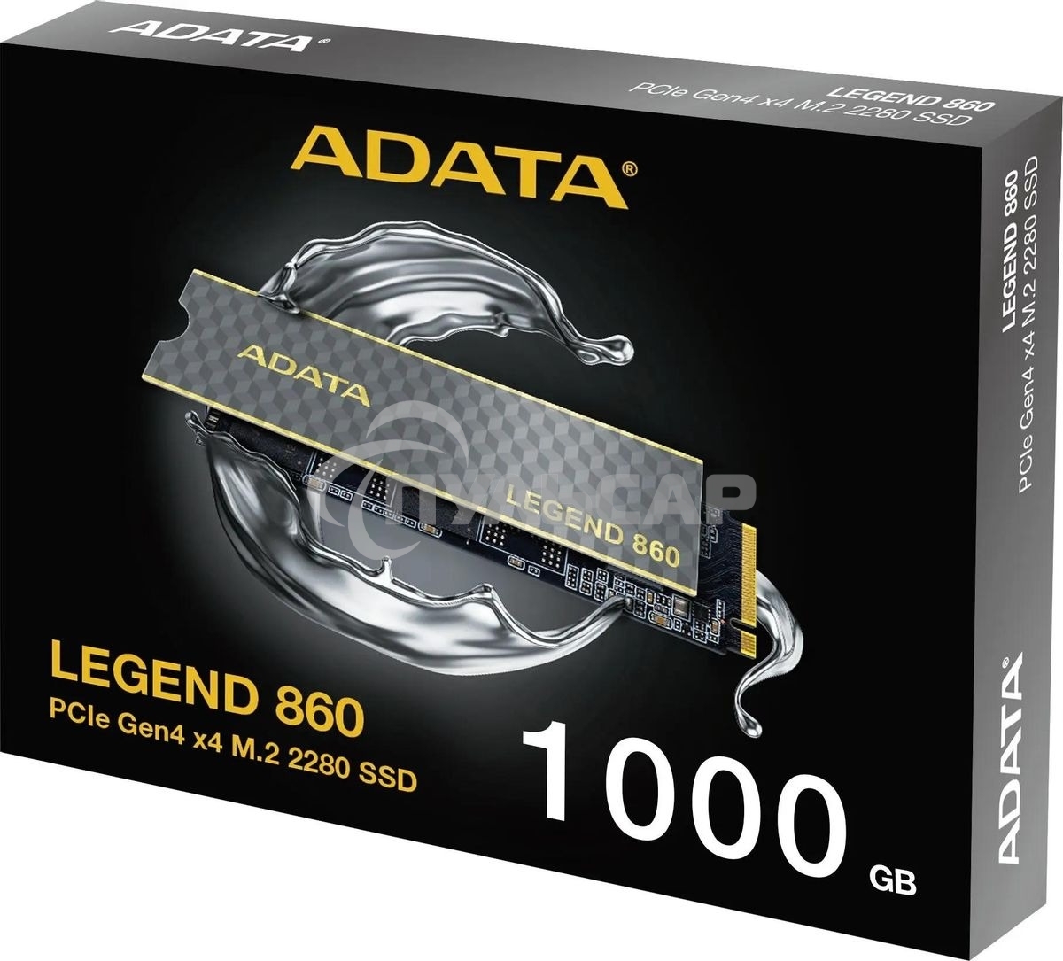 Накопитель SSD ADATA LEGEND 860, 1024Gb, PCIe 4.0 x4, 2280, NVMe, R/W 6000/4000, с радиатором