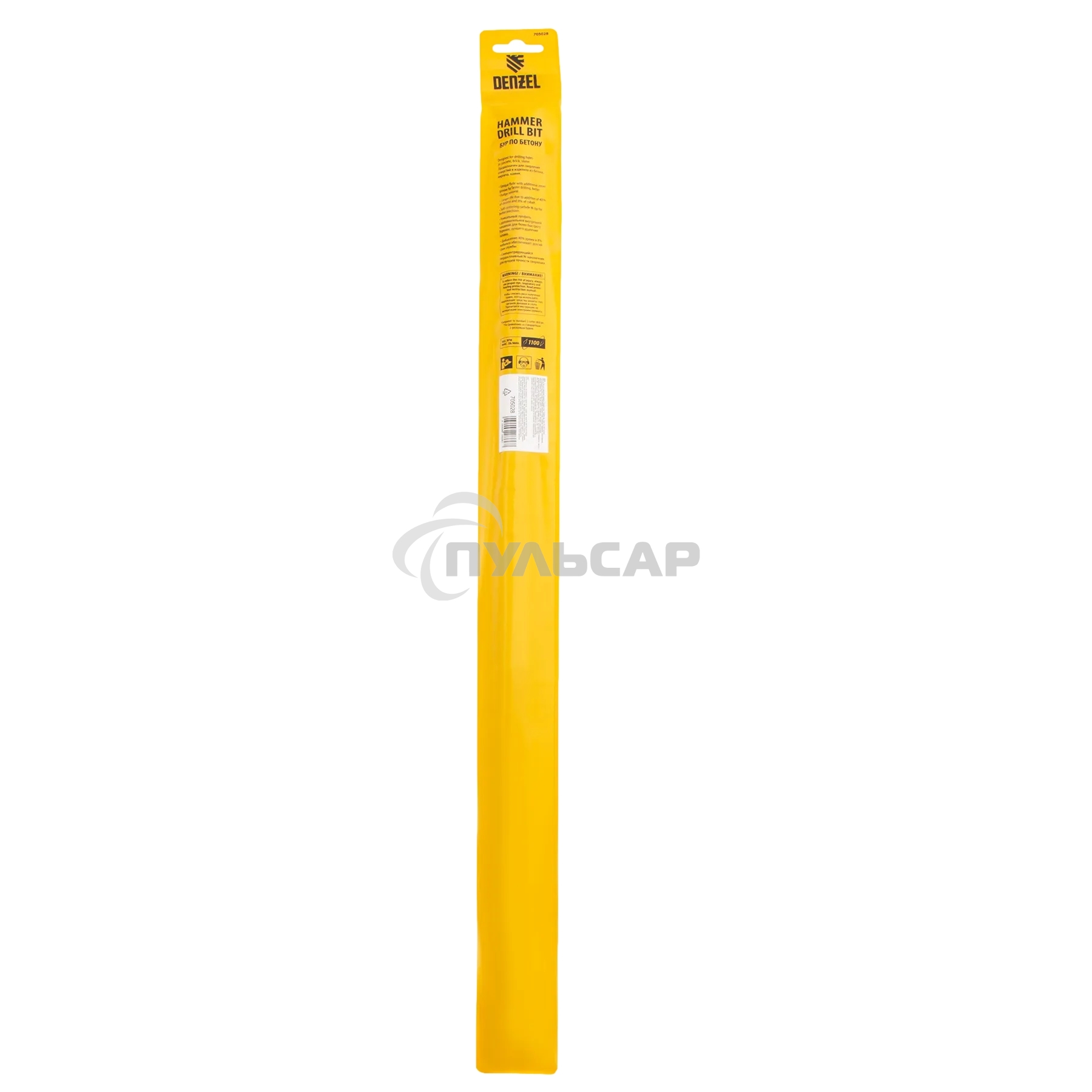 Бур по бетону Denzel двойная спираль, Cobalt W-tip, 12x600 мм, SDS PLUS