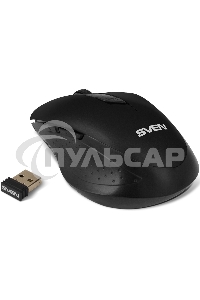 Мышь беспроводная SVEN RX-425W черный, 1600 dpi, радиоканал, USB, кнопки - 6