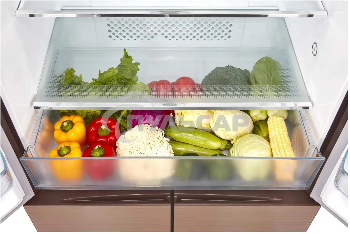 Холодильник Korting KNFM 81787 GM коричневый трехкамерный 303/153л морозилка сбоку, No Frost, Side by Side