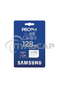 Флеш карта microSDXC 128GB Samsung PRO Plus Class 10, A2, V30, UHS-I (U3), W 130 МБ/с, R 180 МБ/с, <MB-MD128SA/KR> адаптер на SD