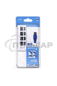 USB-хаб Smartbuy (SBHA-7304-W) USB 3.0 хаб + выкл., 4 порта, белый