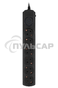 Сетевой фильтр Ippon BK-6-EU-1.8-10-B 1.8м (6 розеток) черный (коробка)