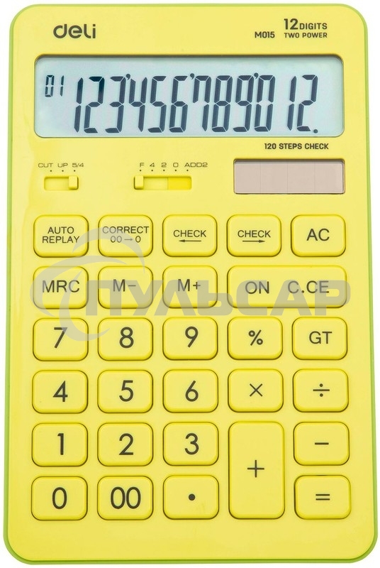 Калькулятор настольный Deli Touch EM01551 желтый 12-разр.