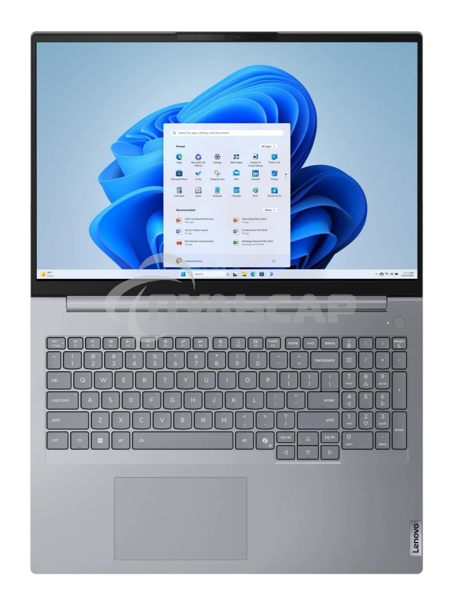 Ноутбук Lenovo ThinkBook 16 G8 IRL Intel Core 5 220H, 2.7 GHz - 4.9 GHz, 16384 Mb, 16