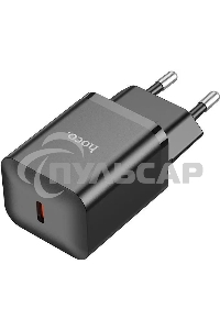 Сетевое зарядное устройство Hoco N27 Black 20W 3A+2.22A+1.67A (PD+QC+AFC) USB-C универсальное черный