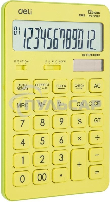 Калькулятор настольный Deli Touch EM01551 желтый 12-разр.
