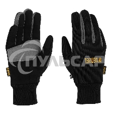 Перчатки универсальные Denzel 68092 двойные, работа с сенсорным экраном, вязаная манжета, размер 8