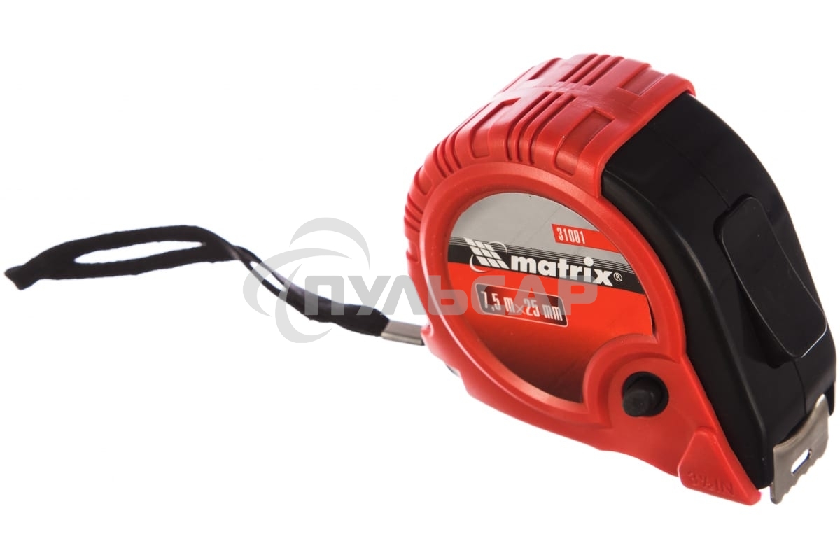 Рулетка Matrix Rubber, 7,5 м х 25 мм, обрезиненный корпус