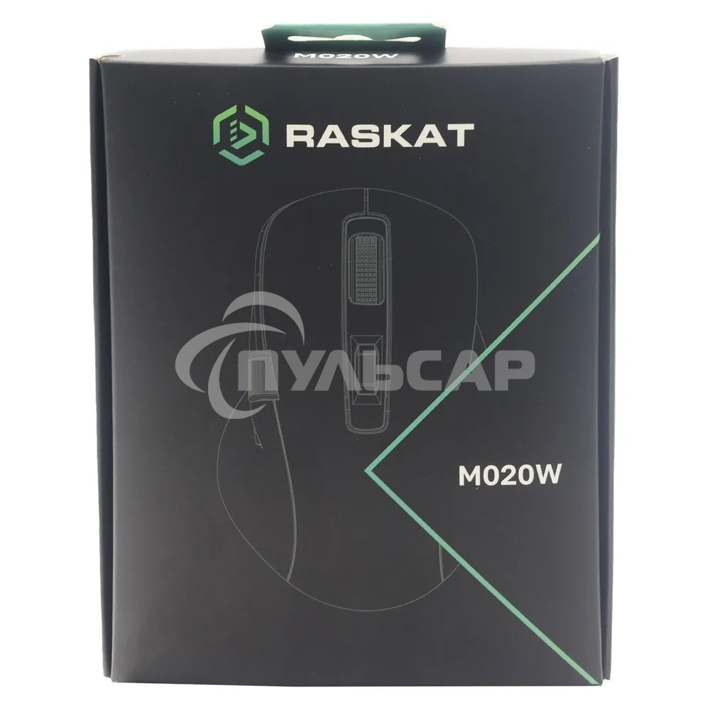 Мышь беспроводная Raskat M020W зеленый/черный, 2400 dpi, радиоканал, Bluetooth, USB, кнопки - 7
