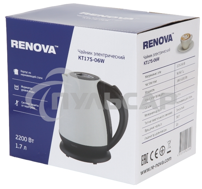 Чайник электрический RENOVA KT17S-06W