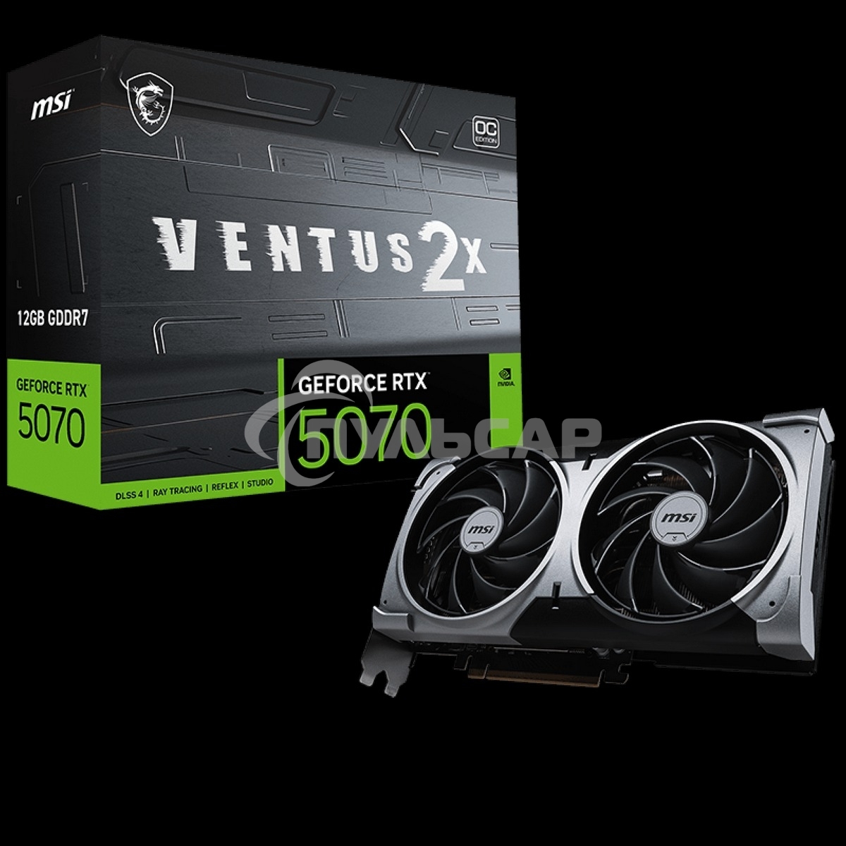 Видеокарта MSI RTX 5070 12G VENTUS 2X OC RTX 5070 PCI-E 5.0 GDDR7 2542/28000 HDMIx1 DPx3 HDCP Ret