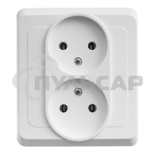 Розетка 2-м СП Этюд 16А IP20 без заземл. бел. SchE PC16-005B