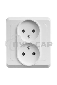 Розетка 2-м СП Этюд 16А IP20 без заземл. бел. SchE PC16-005B