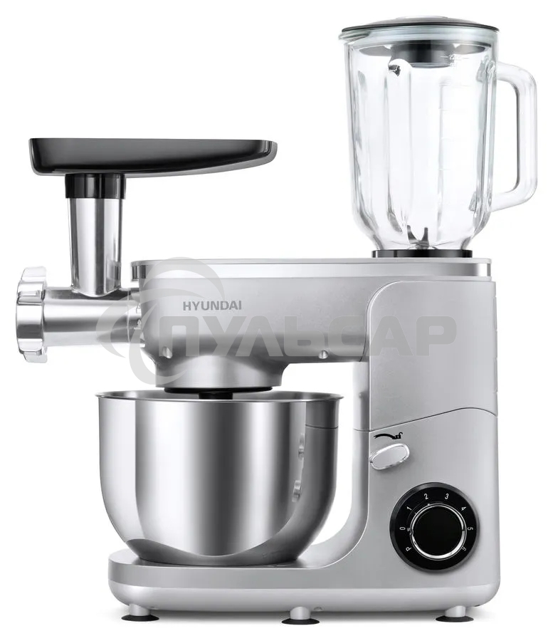 Кухонная машина Hyundai HYM-S7651 планетар.вращ. 1400Вт серебристый