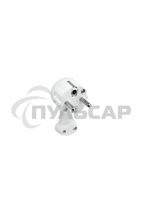 Вилка Евро Rexant угловая с з/к 16 А плоская за шкаф белая