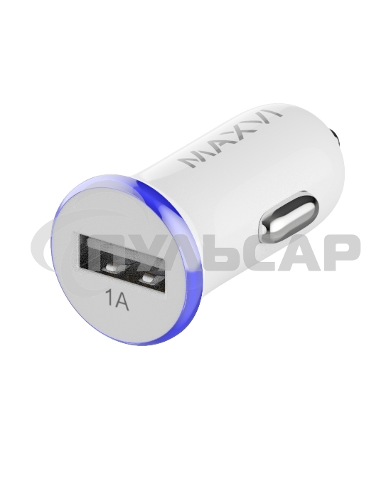 Автомобильное зарядное устройство Maxvi CCM-101WB USB 1А бело-синий