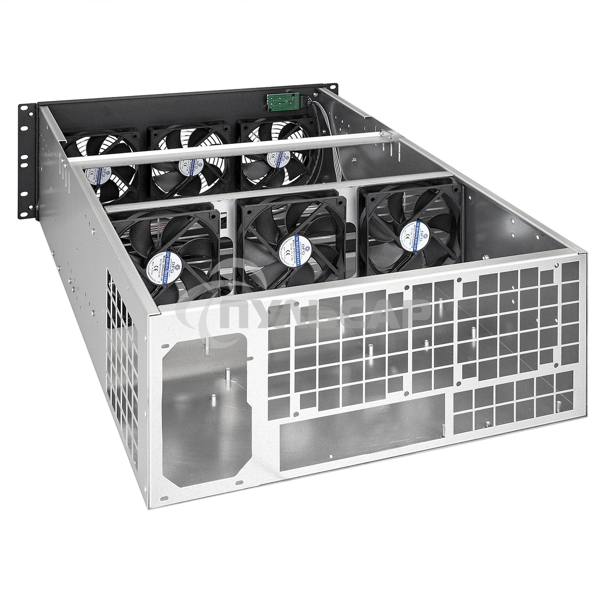 Корпус для майнинга ExeGate EX288960RUS Pro 8-650 <без БП, 2*USB, 6*fan 120мм, места под: 8 видеокарт, 1 БП>