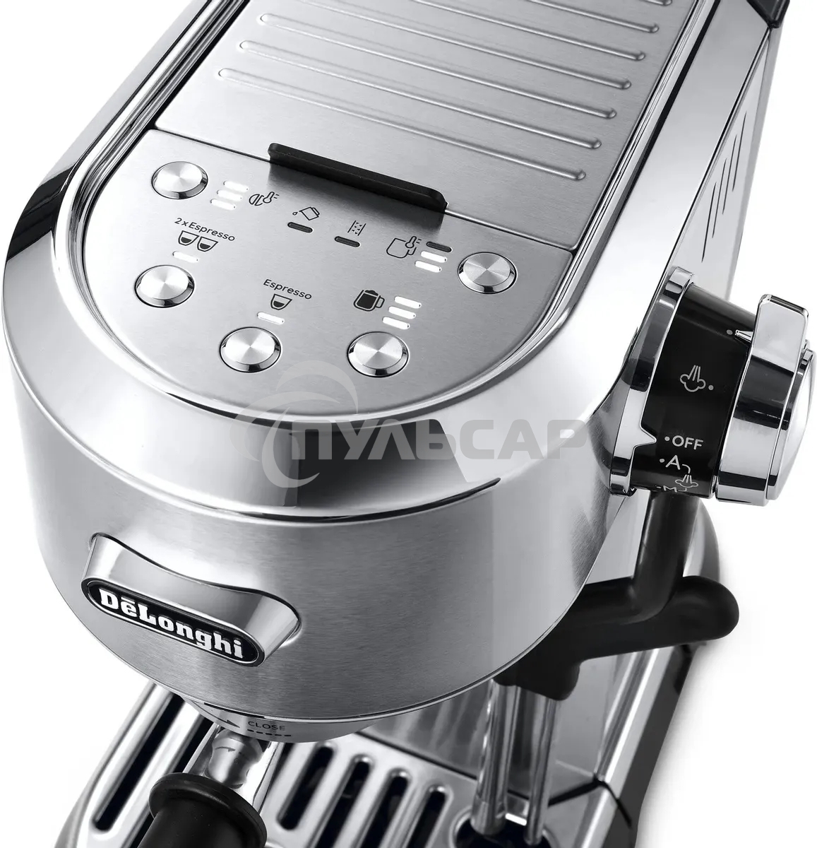 Кофеварка рожковая DeLonghi EC950.M (0132106249) серебристый, исп. кофе - молотый/чалды, 1.6 л, 1450 Вт, 15 бар