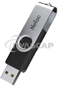 Флешка USB Netac U505, 4 Gb, USB 2.0, черный/серебристый, NT03U505N-004G-20BK