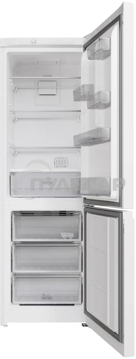 Холодильник Hotpoint HT 4180 W белый/серебристый двухкамерный 220/78л морозилка снизу, Total No Frost