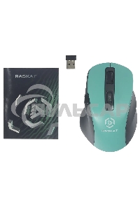 Мышь беспроводная Raskat M020W зеленый/черный, 2400 dpi, радиоканал, Bluetooth, USB, кнопки - 7