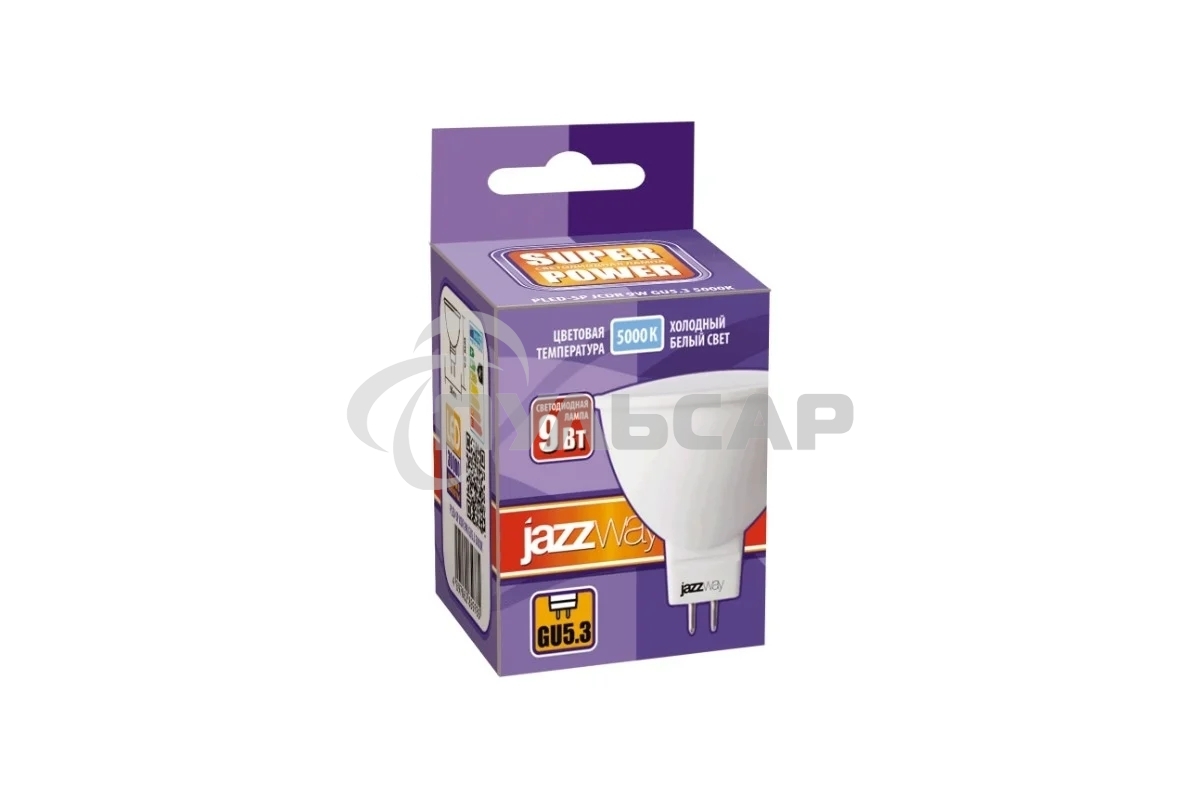 Лампа светодиодная PLED-SP JCDR 9Вт 5000К холод. бел. GU5.3 720лм 230В JazzWay 2859785A