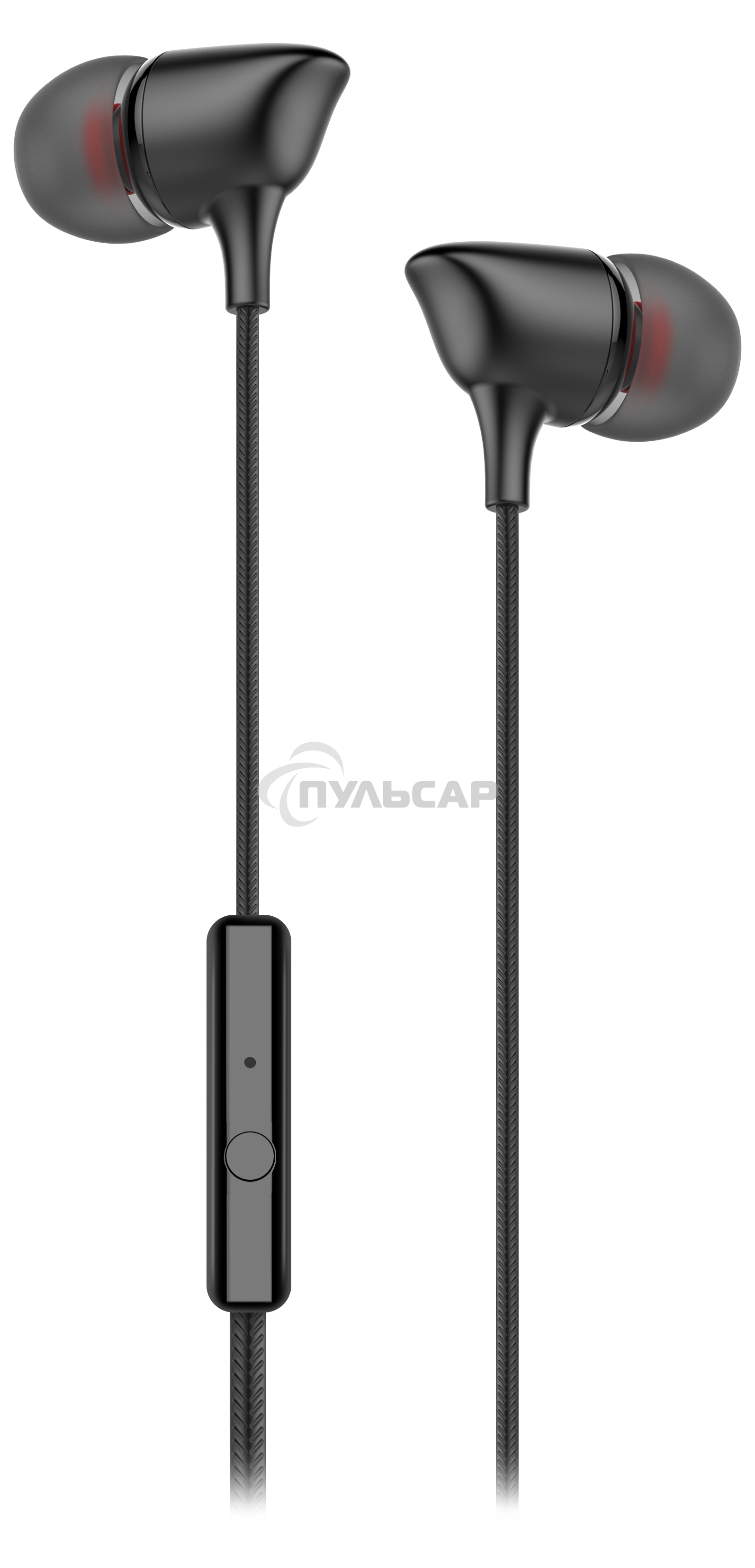 Наушники-гарнитура OLMIO Joy 3.5мм, черные, с микрофоном и кнопкой ответа
