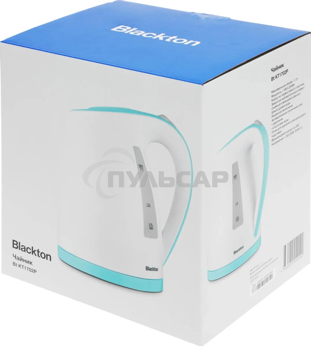 Чайник электрический Blackton Bt KT1702P белый-Зеленый