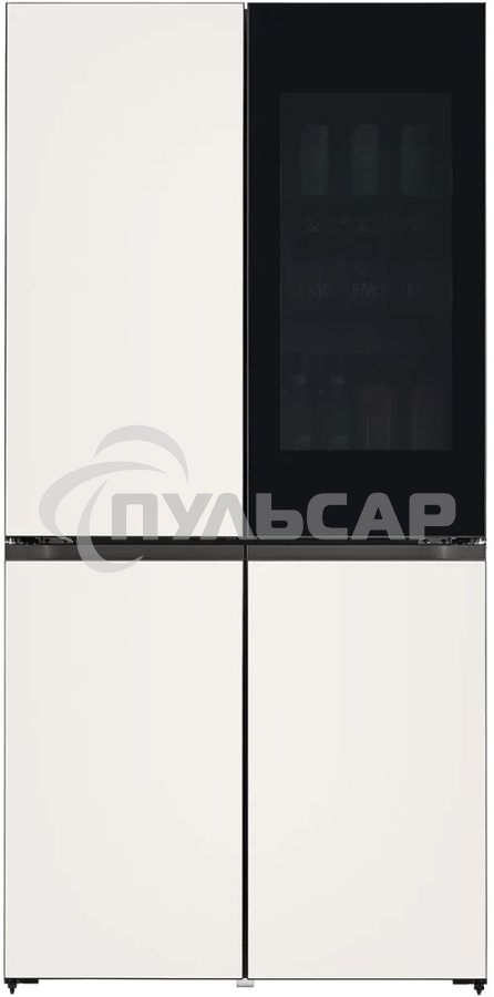 Холодильник LG GR-X24FQEKM бежевый трехкамерный 382/145л морозилка снизу, No Frost, Side by Side