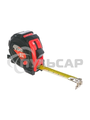 Рулетка Matrix Status magnet 3 fixations, 3 м х 16 мм, обрезиненный корпус, зацеп с магнитом