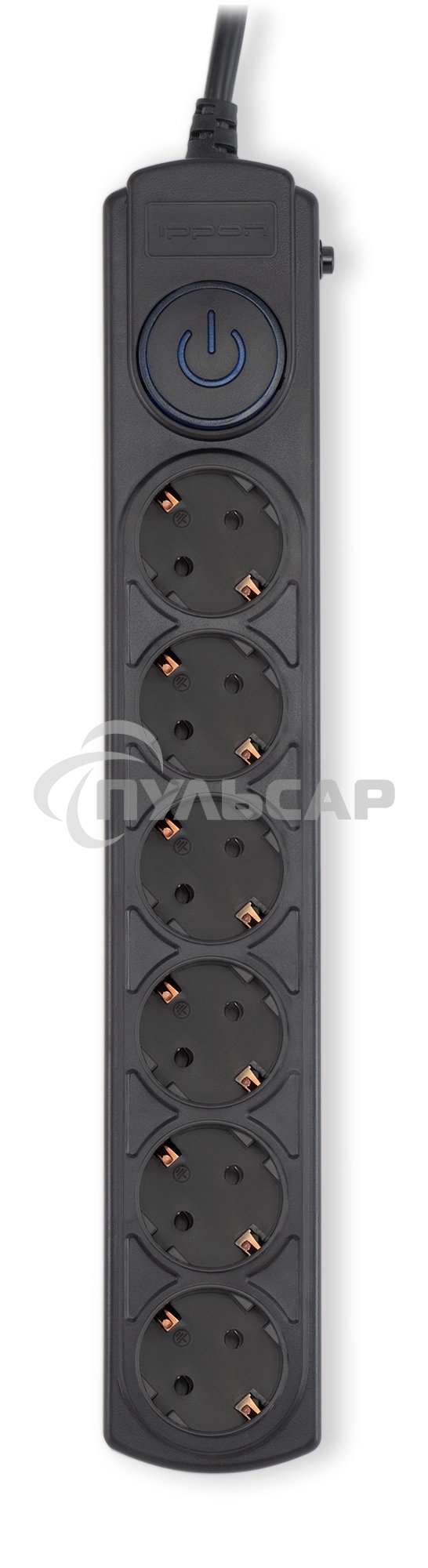 Сетевой фильтр Ippon BK-6-EU-1.8-16-B 1.8м (6 розеток) черный (коробка)