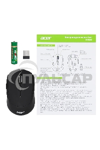 Мышь беспроводная Acer OMR050 черный, 1600 dpi, радиоканал, Bluetooth, USB, кнопки - 6