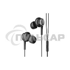 Наушники-гарнитура OLMIO Fly 3.5мм, черные, с микрофоном и кнопкой ответа