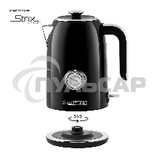 Чайник электрический Galaxy Line GL 0350, магия черного, металл, 2200 Вт, 1,7 л