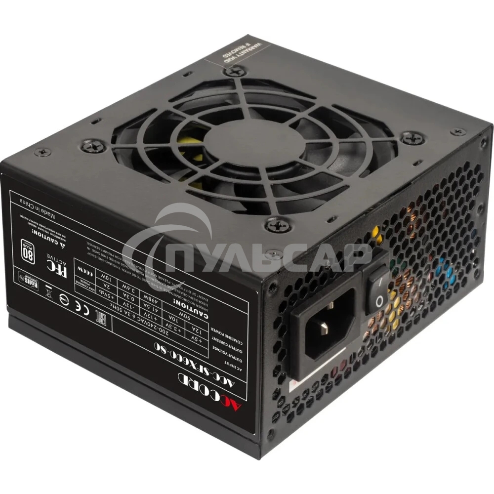 Блок питания Accord ACC-SFX600-80, 600Вт, 80мм,черный