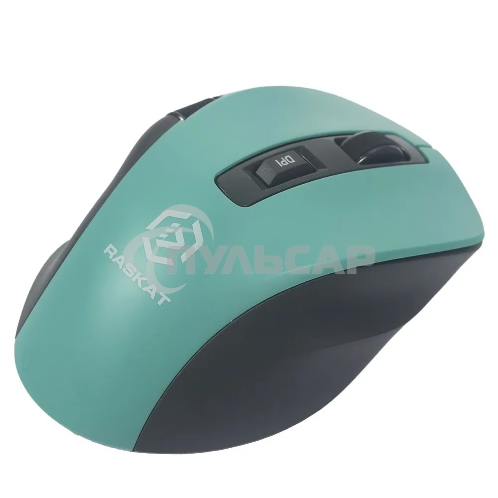 Мышь беспроводная Raskat M020W зеленый/черный, 2400 dpi, радиоканал, Bluetooth, USB, кнопки - 7