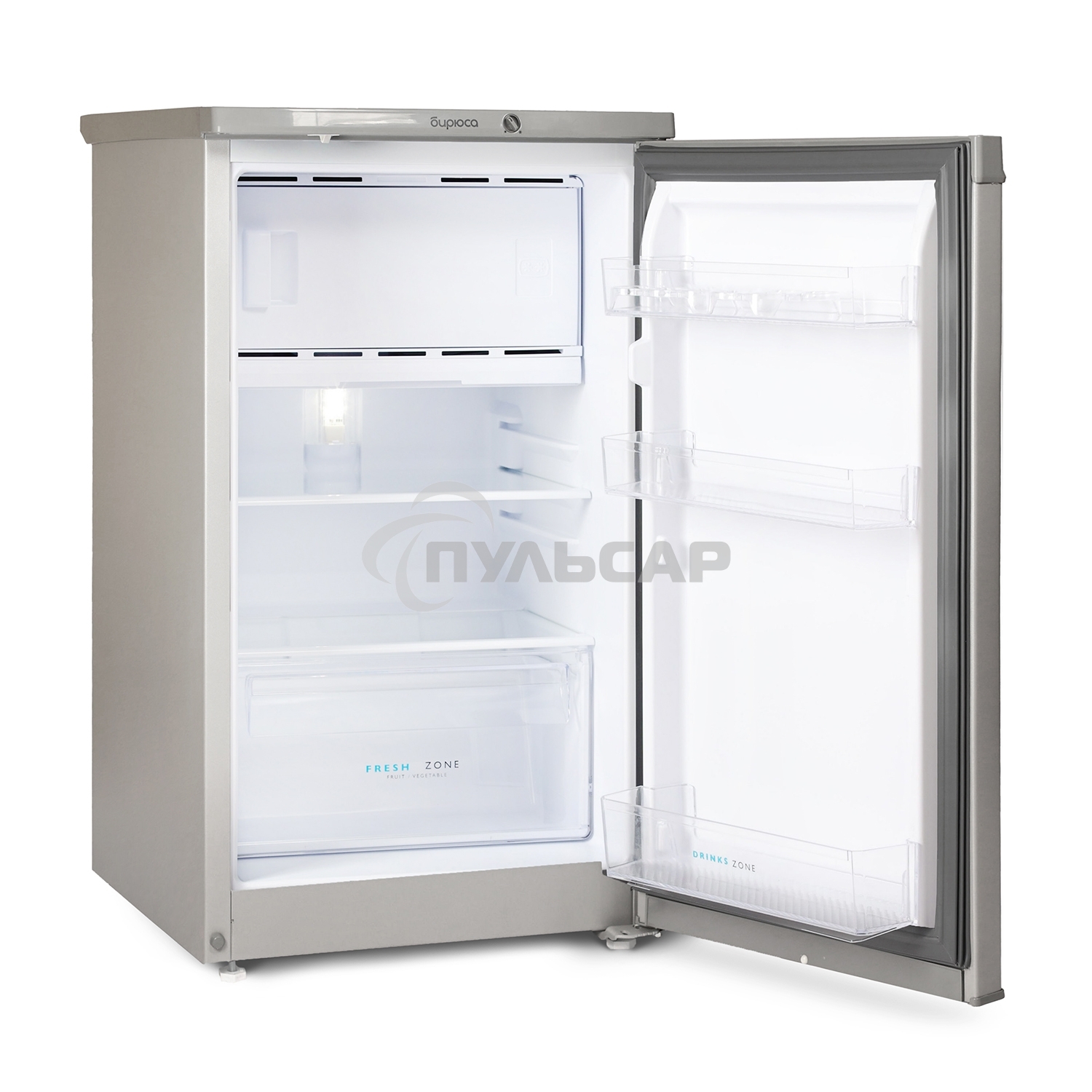 Холодильник Бирюса M408 металлик однокамерный 88/27л морозилка сверху