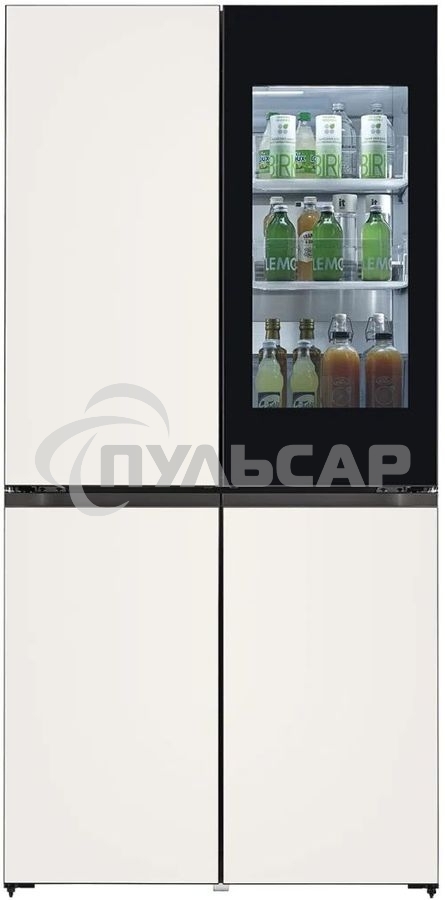 Холодильник LG GR-X24FQEKM бежевый трехкамерный 382/145л морозилка снизу, No Frost, Side by Side