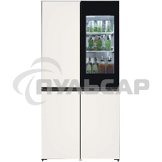 Холодильник LG GR-X24FQEKM бежевый трехкамерный 382/145л морозилка снизу, No Frost, Side by Side