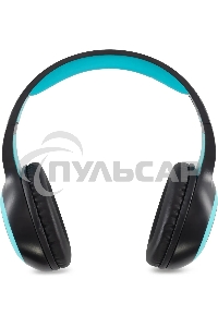 Гарнитура накладные Digma BT-15 черный/голубой беспроводные bluetooth оголовье