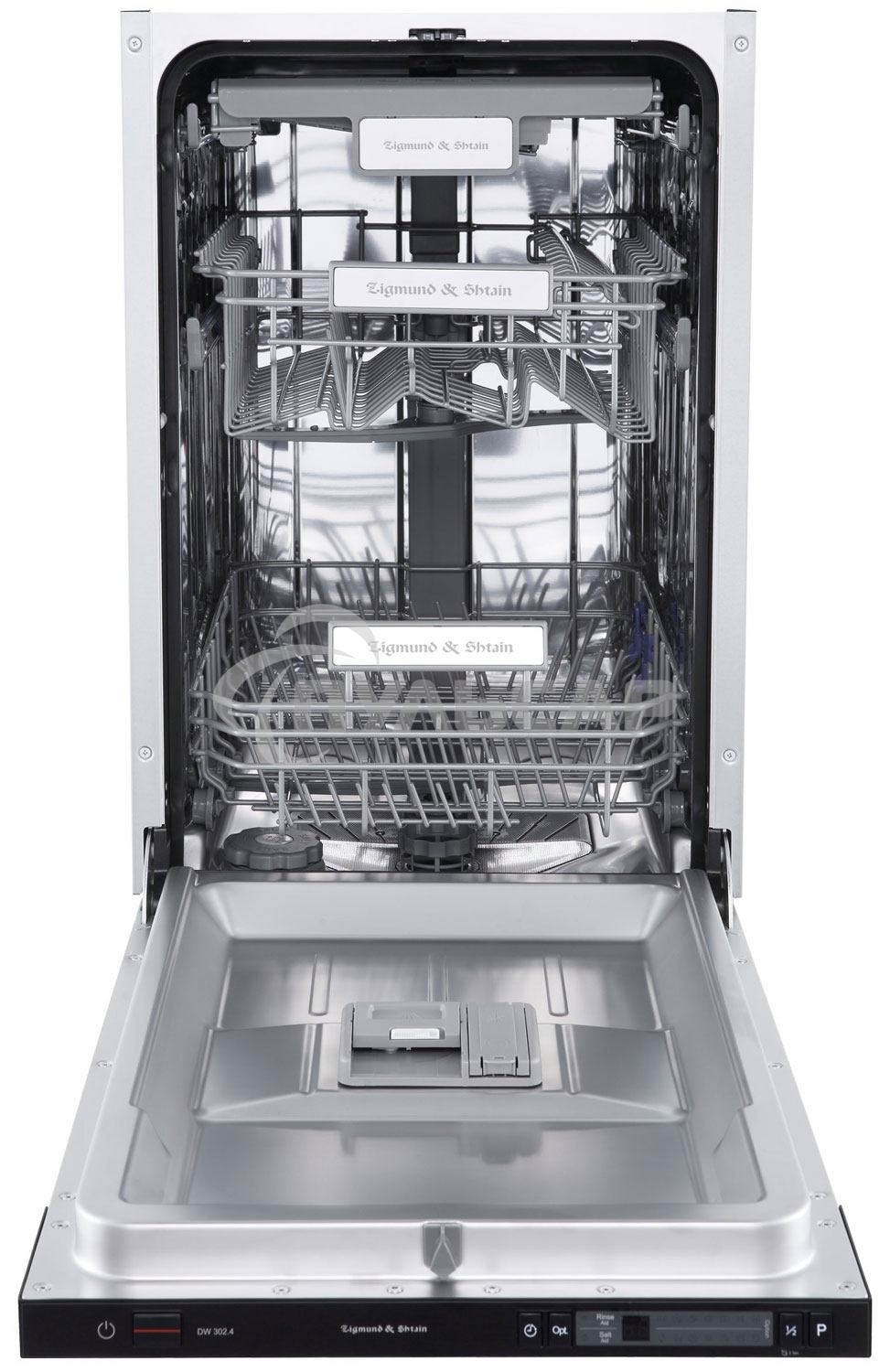 Встраиваемая посудомоечная машина Zigmund & Shtain DW 302.4, черный, 44.8 см, 10 компл., 44 дБ, класс A+++