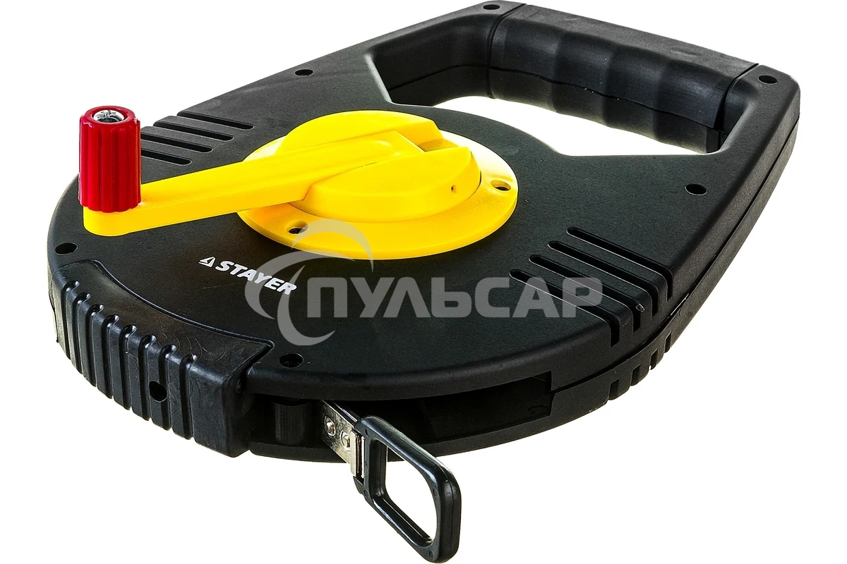 Лента мерная STAYER 2-34186-050геодезийная racer мет. редукт.мех. 3:1 50мх13мм