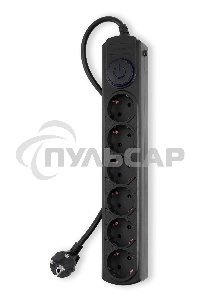 Сетевой фильтр Ippon BK-6-EU-1.8-16-B 1.8м (6 розеток) черный (коробка)