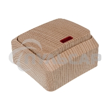 Выключатель 1-кл. ОП Этюд Дача 10А IP20 с индик. сосна SchE BA10-005D