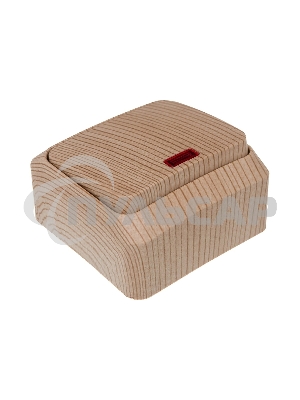 Выключатель 1-кл. ОП Этюд Дача 10А IP20 с индик. сосна SchE BA10-005D